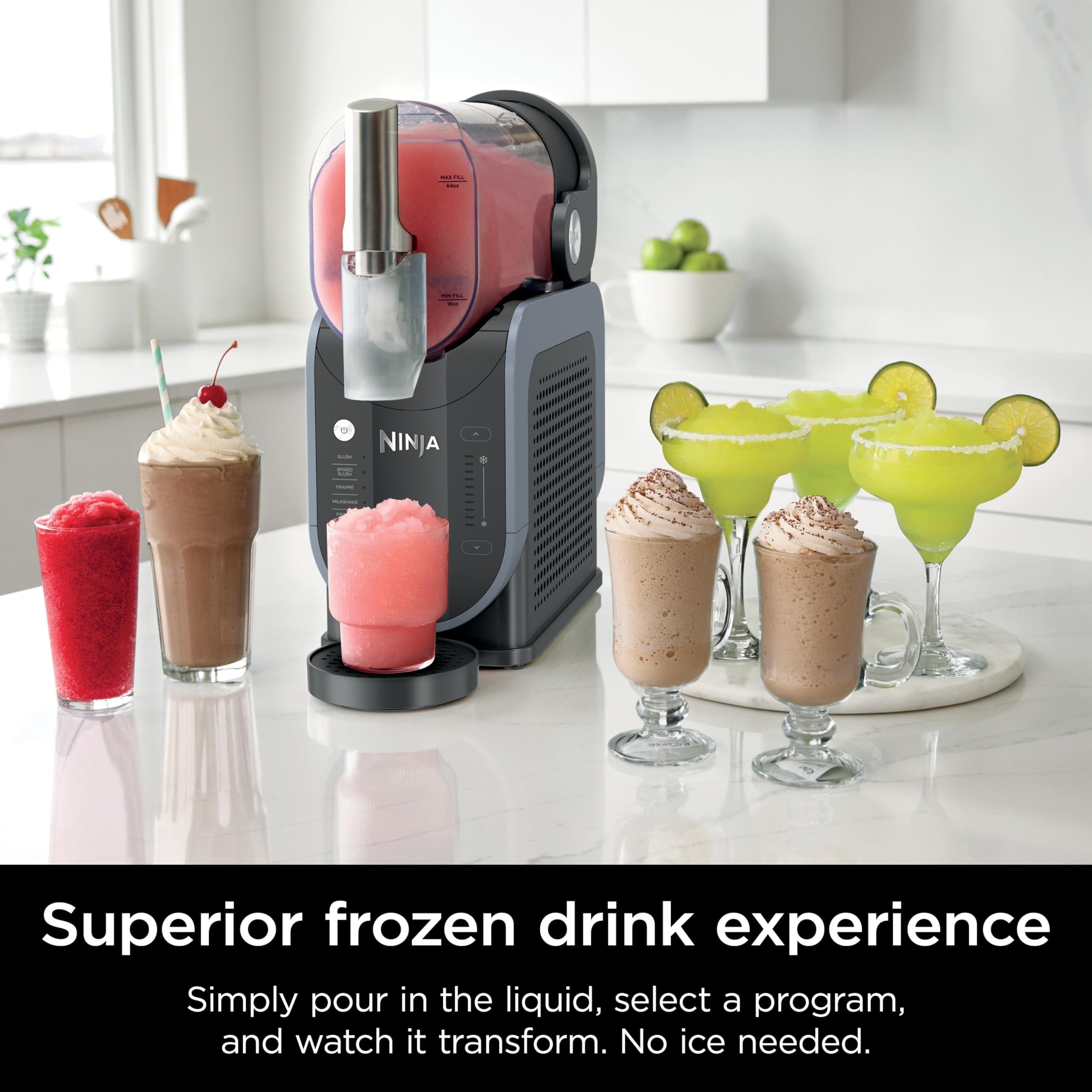 Ninja SLUSHi Professional Frozen Drink Maker, Slushie Machine with RapidChill Technology, 88 oz Capacity, 5 Preset Programs for Margaritas